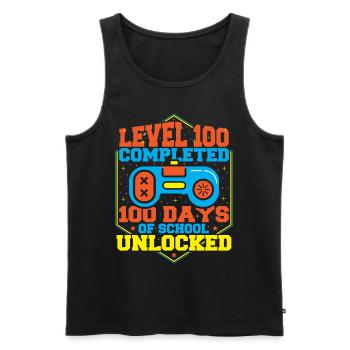 Level 100 Completed 100 Days Of School Unlocked - Men's Premium Organic Tank Top - black - Front - AI Model Male 178 light (178cm)
