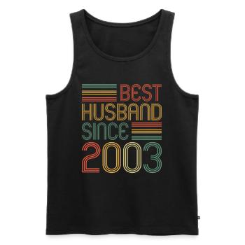 20th Wedding Anniversary Best Husband since 2003 - Men's Premium Organic Tank Top - black - Front - Michal (187cm)