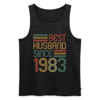 40th Wedding Anniversary Best Husband since 1983 - Men's Premium Organic Tank Top - black - Front - Michal (187cm)