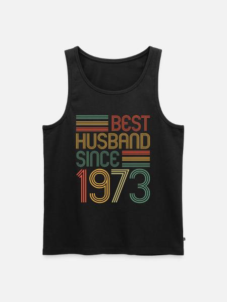 50th Wedding Anniversary Best Husband since 1973 - Men's Premium Organic Tank Top - black
