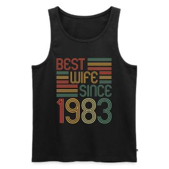 40th Wedding Anniversary Best Wife since 1983 - Men's Premium Organic Tank Top - black - Front - Michal (187cm)
