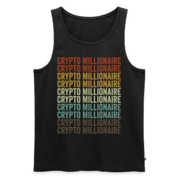 Crypto Millionnaire Bitcoin Crypto-monnaie - Débardeur bio Premium Homme - noir - Devant - AI Model Male 178 light (178cm)