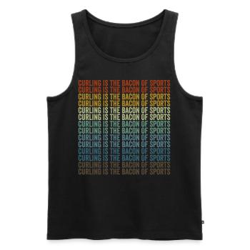 Curling is the bacon of the sport Speck Curler - Men's Premium Organic Tank Top - black - Front - Michal (187cm)