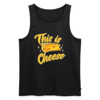 Cheese This is Cheese - Männer Premium Bio Tank Top - Schwarz - Vorne - AI Model Male 178 light (178cm)