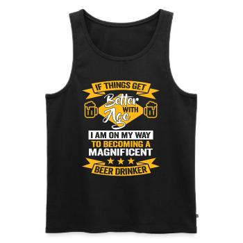 Beer Drinker Birthday Gift Beer Lovers - Men's Premium Organic Tank Top - black - Front - Michal (187cm)