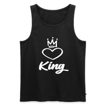 King - Männer Premium Bio Tank Top - Schwarz - Vorne - AI Model Male 178 light (178cm)