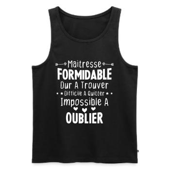 Maîtresse formidable cadeau Maîtresse d'école - Débardeur bio Premium Homme - noir - Devant - Michal (187cm)