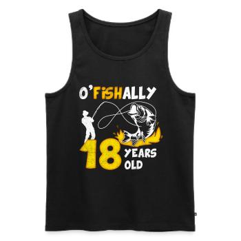 18. Geburtstag Angeln 1975 Jahrgang Fischer Angler - Männer Premium Bio Tank Top - Schwarz - Vorne - Michal (187cm)