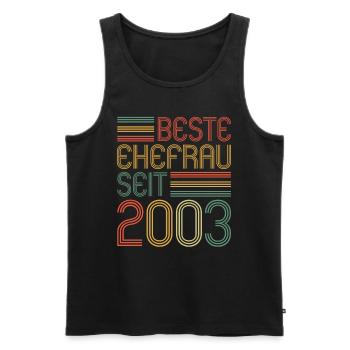 20. Hochzeitstag Beste Ehefrau seit 2003 - Männer Premium Bio Tank Top - Schwarz - Vorne - Michal (187cm)