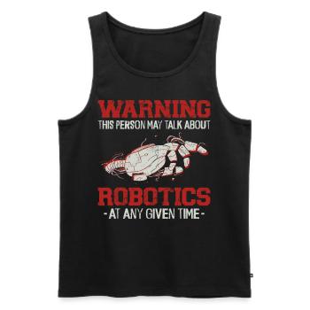 Avertissement de l’ingénieur robotique robotique - Débardeur bio Premium Homme - noir - Devant - Michal (187cm)