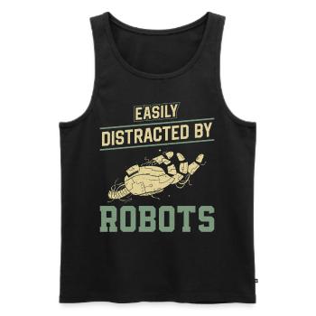 Robot Robotics Engineer Easily - Männer Premium Bio Tank Top - Schwarz - Vorne - Michal (187cm)
