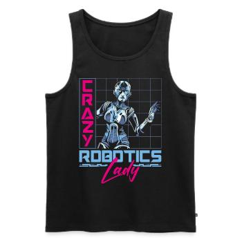 Robot Robotics Engineer Female - Men's Premium Organic Tank Top - black - Front - Michal (187cm)