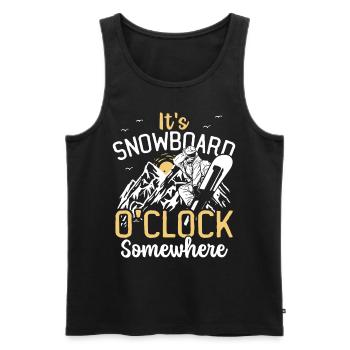 It's Snowboard O'Clock Somewhere Snowboarding - Männer Premium Bio Tank Top - Schwarz - Vorne - AI Model Male 178 light (178cm)