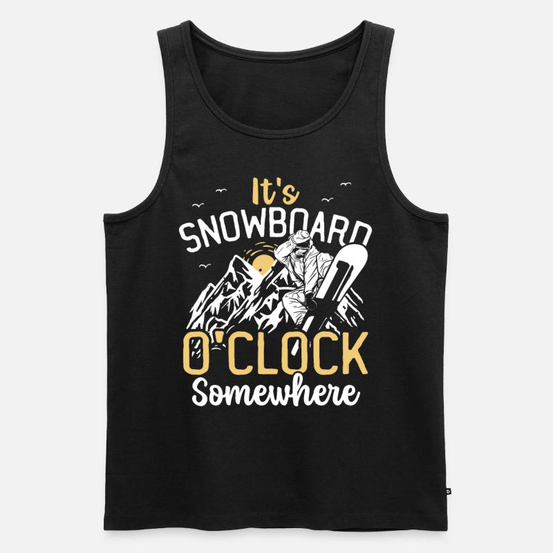 It's Snowboard O'Clock Somewhere Snowboarding - Männer Premium Bio Tank Top - Schwarz