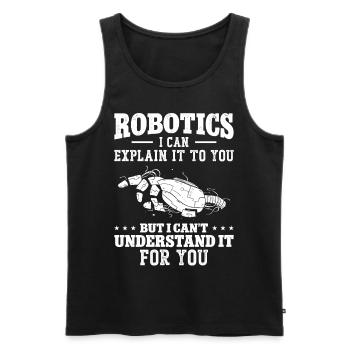 Robot Robotics Engineer Robotics I - Men's Premium Organic Tank Top - black - Front - AI Model Male 178 light (178cm)