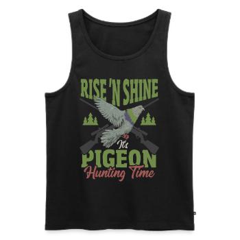 Rise 'N Shine It's Pigeon Hunting Time Pigeon - Men's Premium Organic Tank Top - black - Front - Michal (187cm)