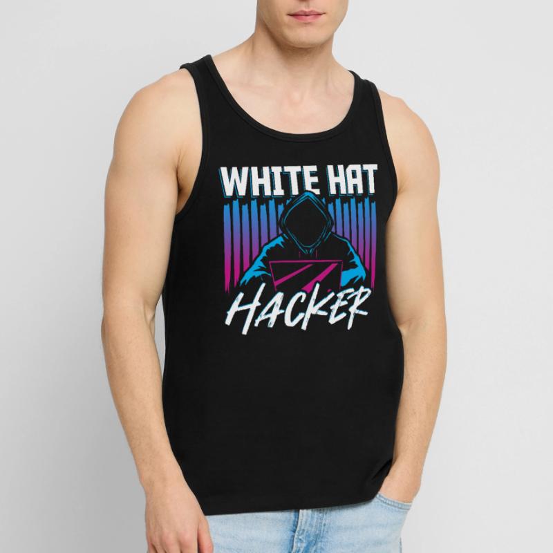 White Hat Hacker Hacking Internet Network Männer Premium Bio Tank Top
