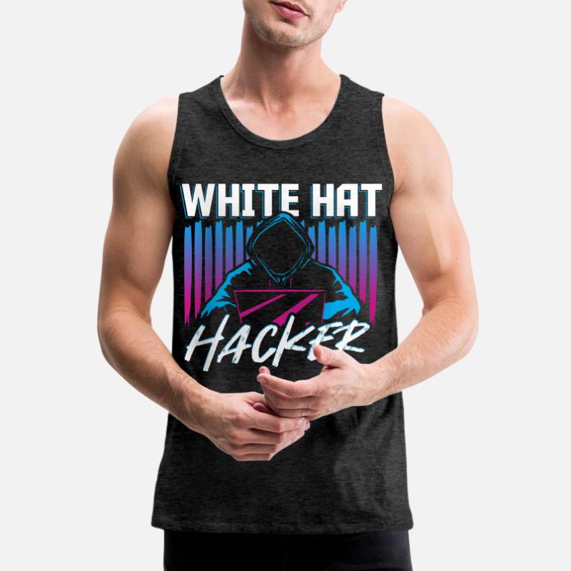 White Hat Hacker Hacking Internet Network Männer Premium Bio Tank Top