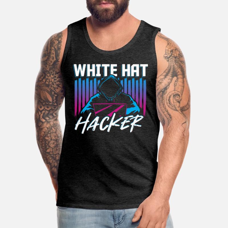 White Hat Hacker Hacking Internet Network Männer Premium Bio Tank Top