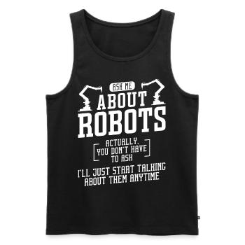 Robot Robotics Engineer Ask Me - Men's Premium Organic Tank Top - black - Front - AI Model Male 178 light (178cm)