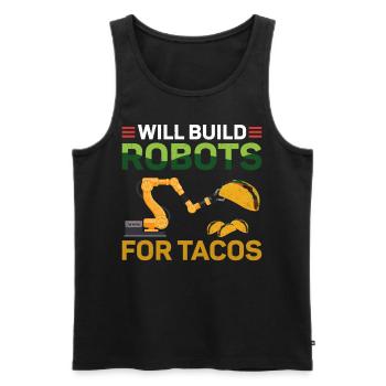 Robot Robotics Engineer Taco Will - Männer Premium Bio Tank Top - Schwarz - Vorne - Michal (187cm)