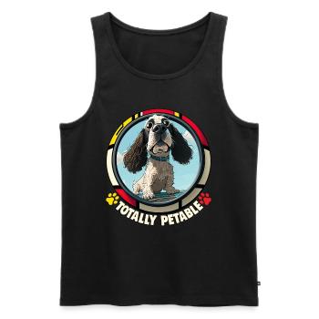 Dog Cartoon Cocker Spaniel pour les amoureux des chiens - Débardeur bio Premium Homme - noir - Devant - Michal (187cm)