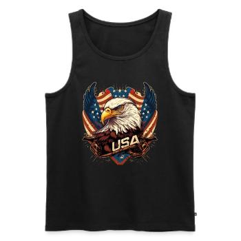 American Patriotic USA Design - Men's Premium Organic Tank Top - black - Front - Michal (187cm)
