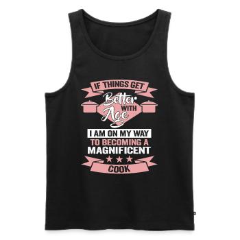 Kochen Hobby Koch Küchenchef Geburtstag Kochmotiv - Männer Premium Bio Tank Top - Schwarz - Vorne - AI Model Male 178 light (178cm)