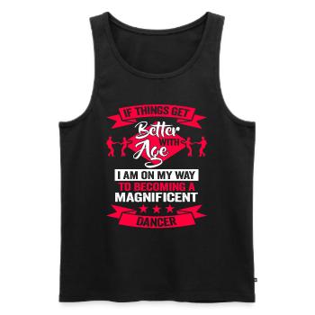 Dancing Dancer Birthday Choreographer Dance School - Men's Premium Organic Tank Top - black - Front - AI Model Male 178 light (178cm)