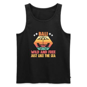 Bali Indonesien Strandurlaub am Meer - Männer Premium Bio Tank Top - Schwarz - Vorne - Michal (187cm)