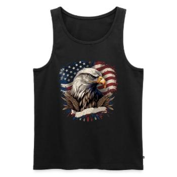 American Patriotic USA Design - Men's Premium Organic Tank Top - black - Front - Michal (187cm)