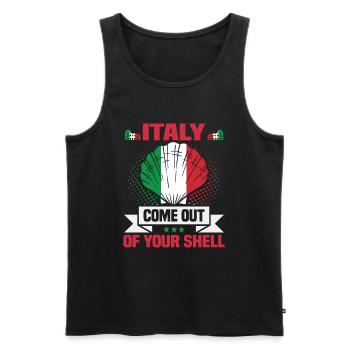 Italie vacances à la plage au bord de la mer Design beach motif - Débardeur bio Premium Homme - noir - Devant - Michal (187cm)