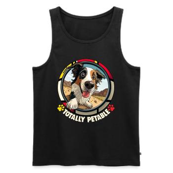 Dogs Australian Shepherd dog lovers Aussie - Men's Premium Organic Tank Top - black - Front - Michal (187cm)