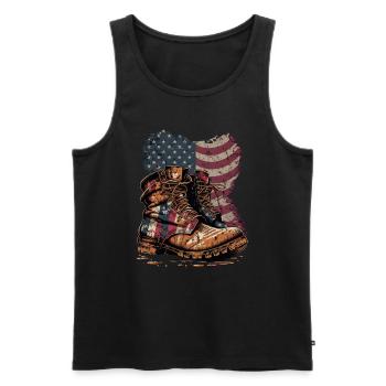 Amerikanisch Patriotisch USA Design - Männer Premium Bio Tank Top - Schwarz - Vorne - Michal (187cm)
