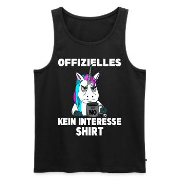 böses Einhorn mit Tasse ein kein Interesse - Männer Premium Bio Tank Top - Schwarz - Vorne - AI Model Male 178 light (178cm)