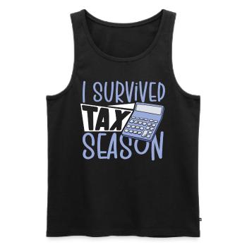 Tax Payment Audit I Survived Tax Season - Men's Premium Organic Tank Top - black - Front - AI Model Male 178 light (178cm)