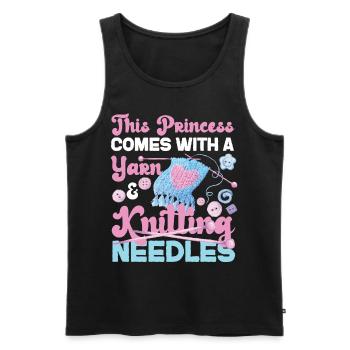 Knitting Knitter Girl This - Men's Premium Organic Tank Top - black - Front - AI Model Male 178 light (178cm)