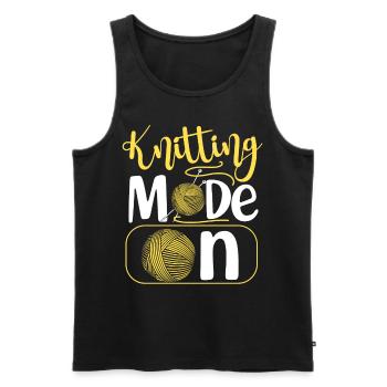 Knitting Knitter Knitting Mode On - Männer Premium Bio Tank Top - Schwarz - Vorne - Michal (187cm)