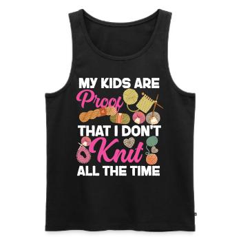 Knitting Knitter My Kids Are Proof - Männer Premium Bio Tank Top - Schwarz - Vorne - Michal (187cm)