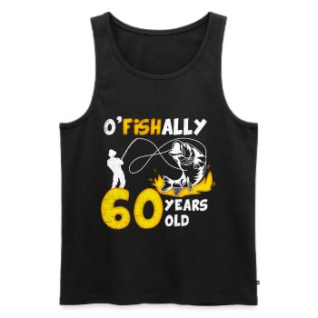 60. Geburtstag Angeln 1963 Jahrgang Fischer Angler - Männer Premium Bio Tank Top - Schwarz - Vorne - Michal (187cm)