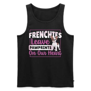 Frenchies Leave Pawprints on Our Heart French - Men's Premium Organic Tank Top - black - Front - AI Model Male 178 light (178cm)