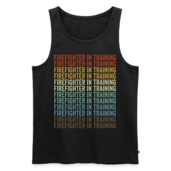 Firefighter in training Firefighter Brandbek - Men's Premium Organic Tank Top - black - Front - Michal (187cm)