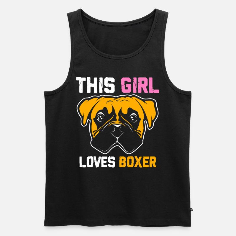 Boxer Hund - Männer Premium Bio Tank Top - Schwarz