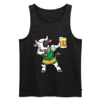 Cow Marquee Beer Dabbing Cows Fair - Men's Premium Organic Tank Top - black - Front - AI Model Male 178 light (178cm)