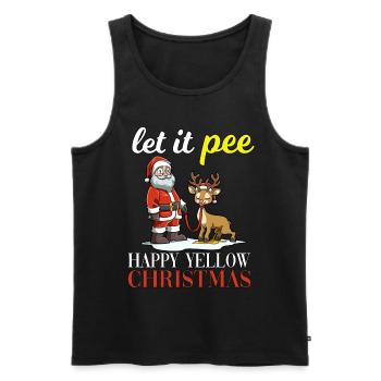 Let It Pee Happy Yellow Christmas für Männer und - Männer Premium Bio Tank Top - Schwarz - Vorne - Michal (187cm)