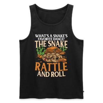 Snake's Favorite Dance THE SNAKE RATTLE AND ROLL - Männer Premium Bio Tank Top - Schwarz - Vorne - AI Model Male 178 light (178cm)