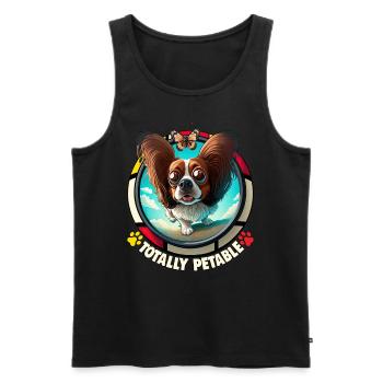 Dog Saying Papillon Design for Dog Lovers - Men's Premium Organic Tank Top - black - Front - Michal (187cm)