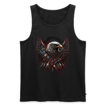 American Patriotic USA Design - Men's Premium Organic Tank Top - black - Front - Michal (187cm)