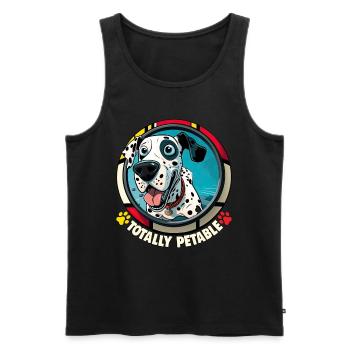 Dog saying Dalmatian design for dog lovers - Men's Premium Organic Tank Top - black - Front - AI Model Male 178 light (178cm)