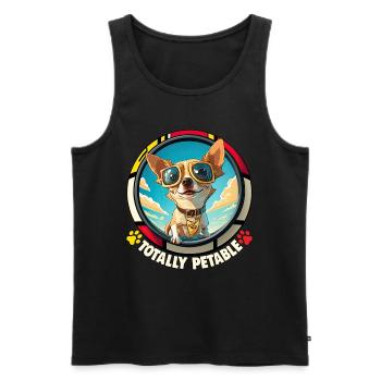 Dog Cartoon Chihuahua Design pour les amoureux des chiens - Débardeur bio Premium Homme - noir - Devant - Michal (187cm)